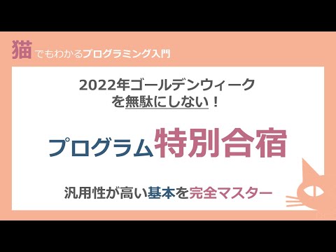 [Python, Java, C#, VBA, JavaScript, and Ruby OK] 2022 Golden Week Special Programming Bootcamp