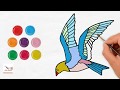 Learn Colors with Bird for Kids; Draw and Painting Bird