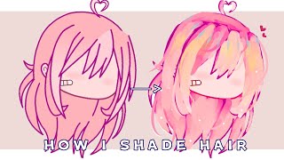 [[ 𝙏𝙪𝙩𝙤𝙧𝙞𝙖𝙡 ]] ✧ How I Shade Hair✧ || Gacha club