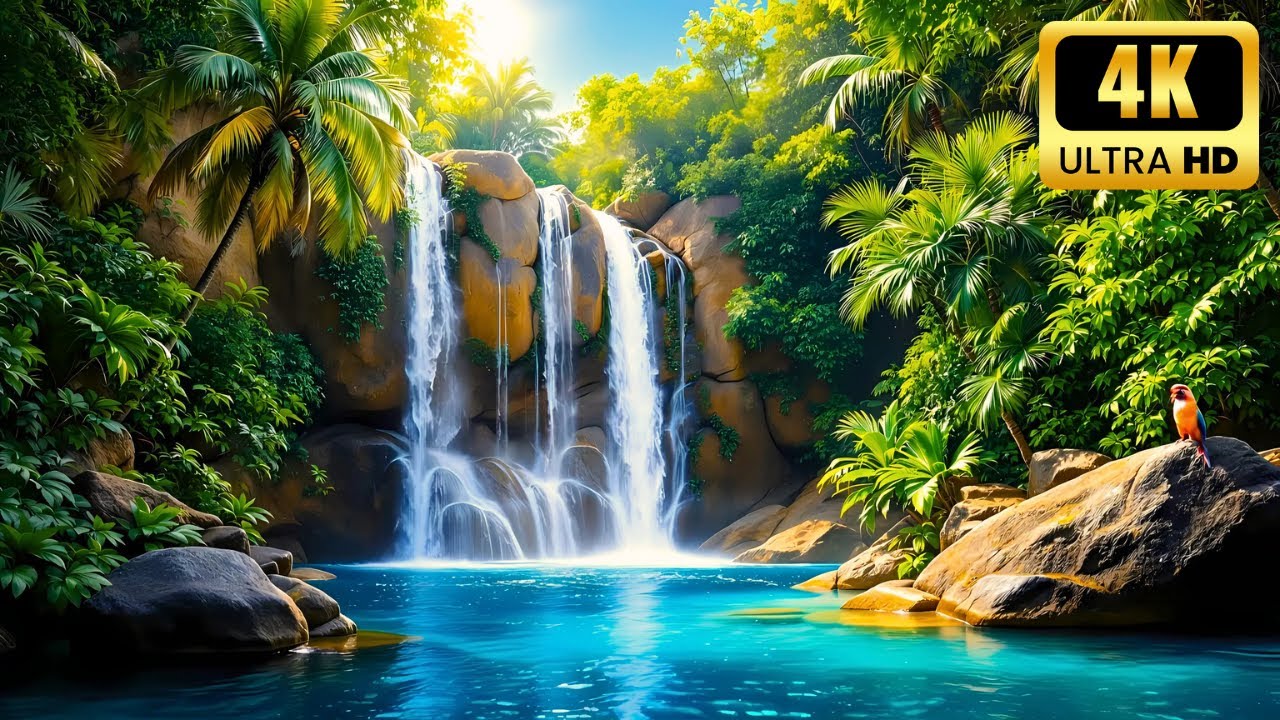 The Most Relaxing Waterfall Sounds 🌊 | 4K Nature Sounds for Deep Sleep & Stress Relief, Meditation