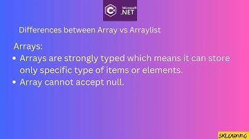 Difference Between Array and ArrayList in C# .NET