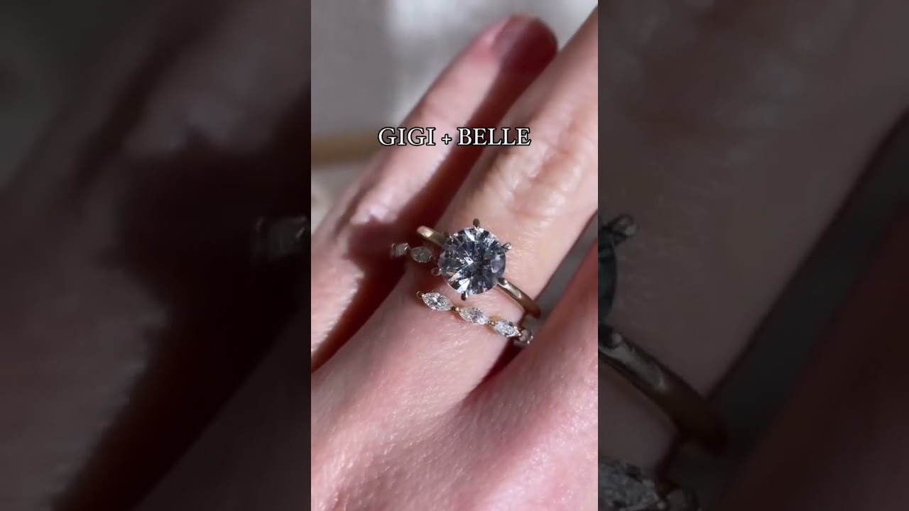 4 gorgeous wedding band pairings with our gorgeous GIGI ring! Which pairing is your fav?