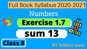 TN class 8 maths ch 1 ex 1.7 Miscellaneous practice problem sum 13 8th std full book new syllabus
