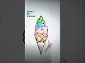 How to Draw Cone Ice Cream easy | কোণ আইসক্রিম আঁকা #Shorts #for kids #drawing #icecreamdrawing