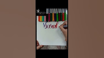 Name:-Sarah🌈 || #calligraphy #request #names #art🔥 #viral #blending #brushpen #trendingvideo #shorts