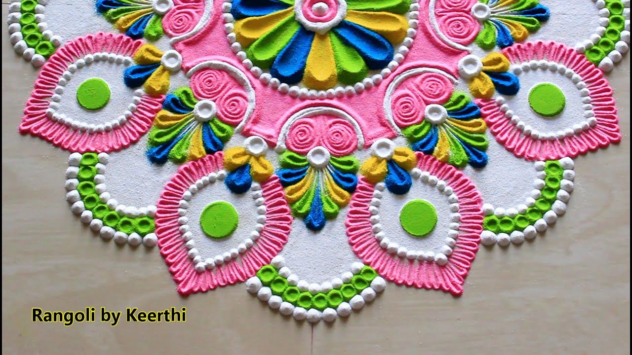 Simple rangoli designs with colours l Akshaya tritiya rangoli l ...