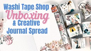 WASHI TAPE SHOP UNBOXING & CREATIVE JOURNAL SPREAD PLAN WITH ME | HAPPY PLANNER DOT GRID JOURNAL