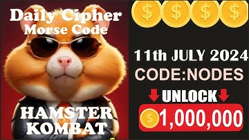 Hamster Kombat Daily Cipher Morse Code 11 July 2024 #dailycipher #hamsterkombat #