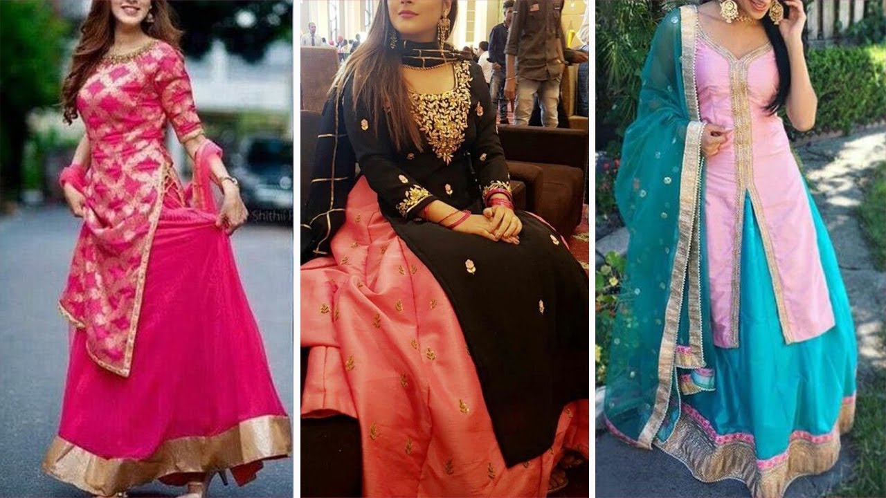 Long Kurti With Skirt Designe || Punjabi Kurti With Lehenga Designe For  Girls & Womens - YouTube