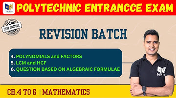 Polytechnic Entrance Exam | Revision Batch |  Ch.4 To 6  | Mathematics by Er.Ashok Sir