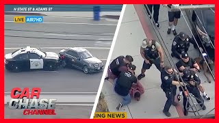 Full Car Chase: Officers stop runaway Mercedes with PIT maneuver | Car Chase Channel