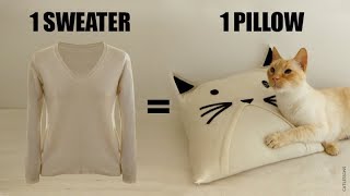 Transform a Sweater into a Comfy Cat Pillow by Cat Lessons 11,103 views 5 years ago 3 minutes, 12 seconds