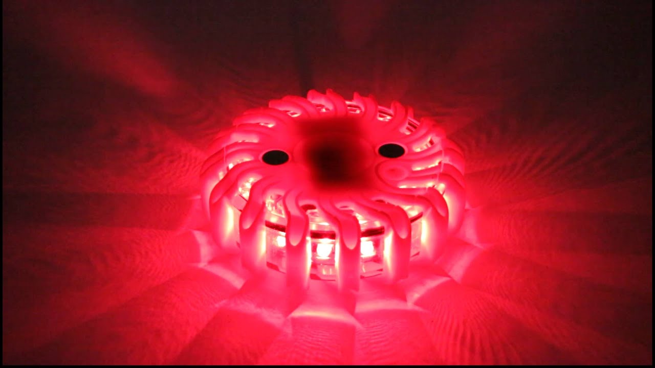 Demonstration aller Funktionen der LED WARNLEUCHTE ABSICHERUNG WARNBLITZER ORANGE