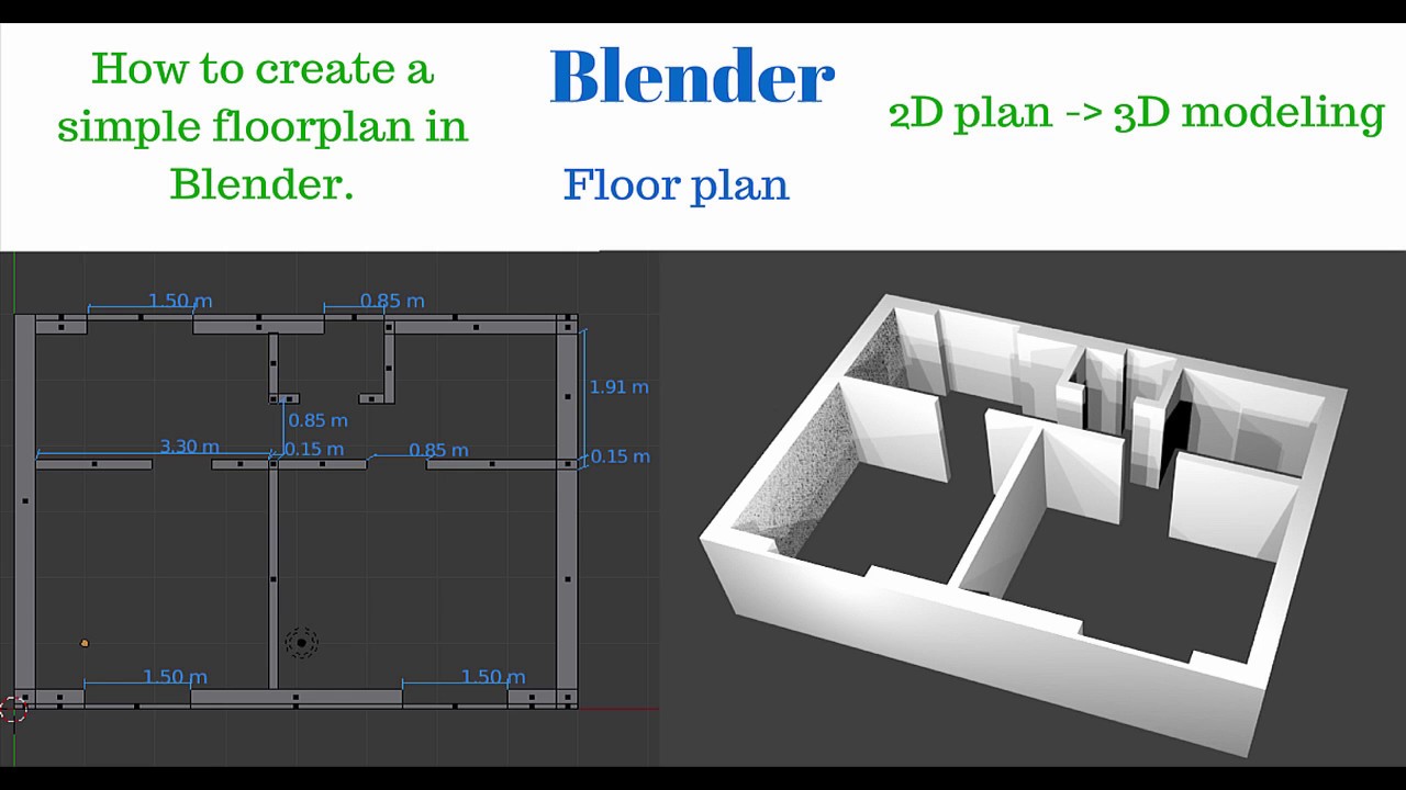 Blender How To Create 2d Floor Plan And 3d House Basic Tutorial