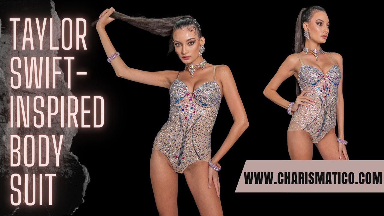 CHARISMATICO Taylor Swift-Inspired Crystal Nude Illusion Shapewear Bodysuit