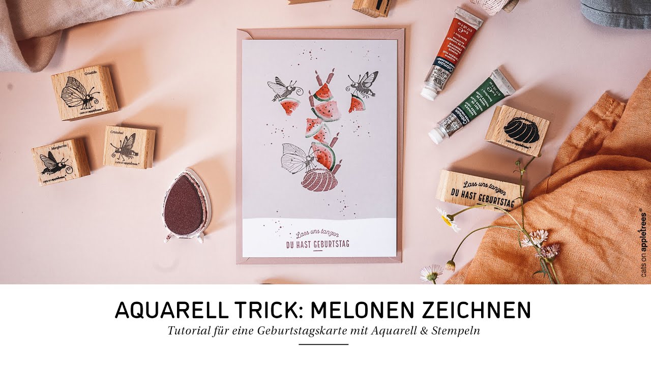 DIY Stamping Tutorial - Glückwunschkarte - Stempel trifft Aquarell