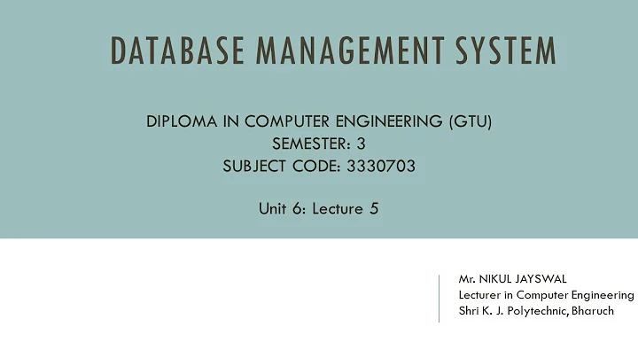 DBMS: Unit 6: Lecture 5: EER Model, Sub Class, Super Class, Specialization, Generalization.