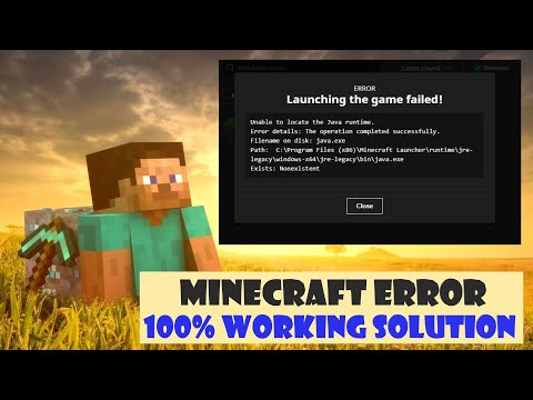 Minecraft launching the game failed - unable to locate the java runtime (2023)