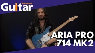 Aria® 714-GTR Guitarra Eléctrica Fullerton Stratocaster® Style | Color: Black video