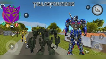 Playing As Transformers IN Rope Hero Mafia City Wars | Android GamePlay