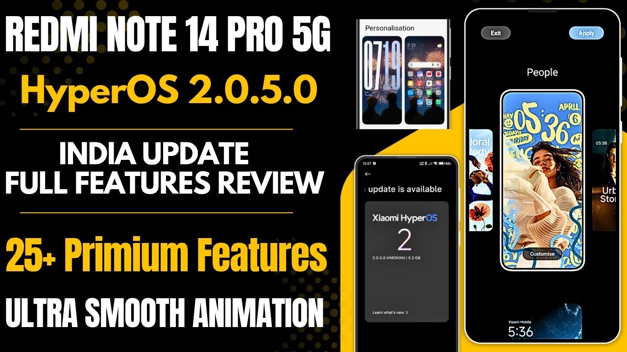 Redmi Note 14 Pro 5G HyperOS 2.0 With Android 15 India New Update ...