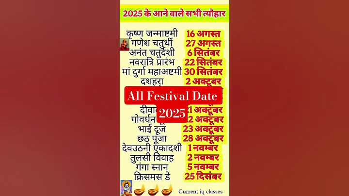 2025 के आगे आने वाले सभी त्यौहार || 2025 Festival Name and Date || All Festivals Date #shorts