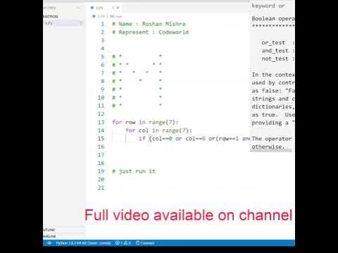 Alphabet M python pattern - YouTube