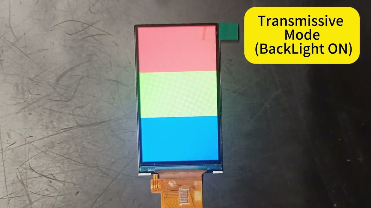 3 Inch Transflective TFT Demo Show with Backlight ON and OFF  