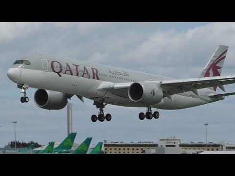 *Inaugural Flight* Qatar Airways A350-900 Flypast, Landing & Takeoff at Dublin Airport