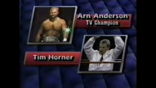 TV Title   Arn Anderson vs Tim Horner   Power Hour Oct 12th, 1990