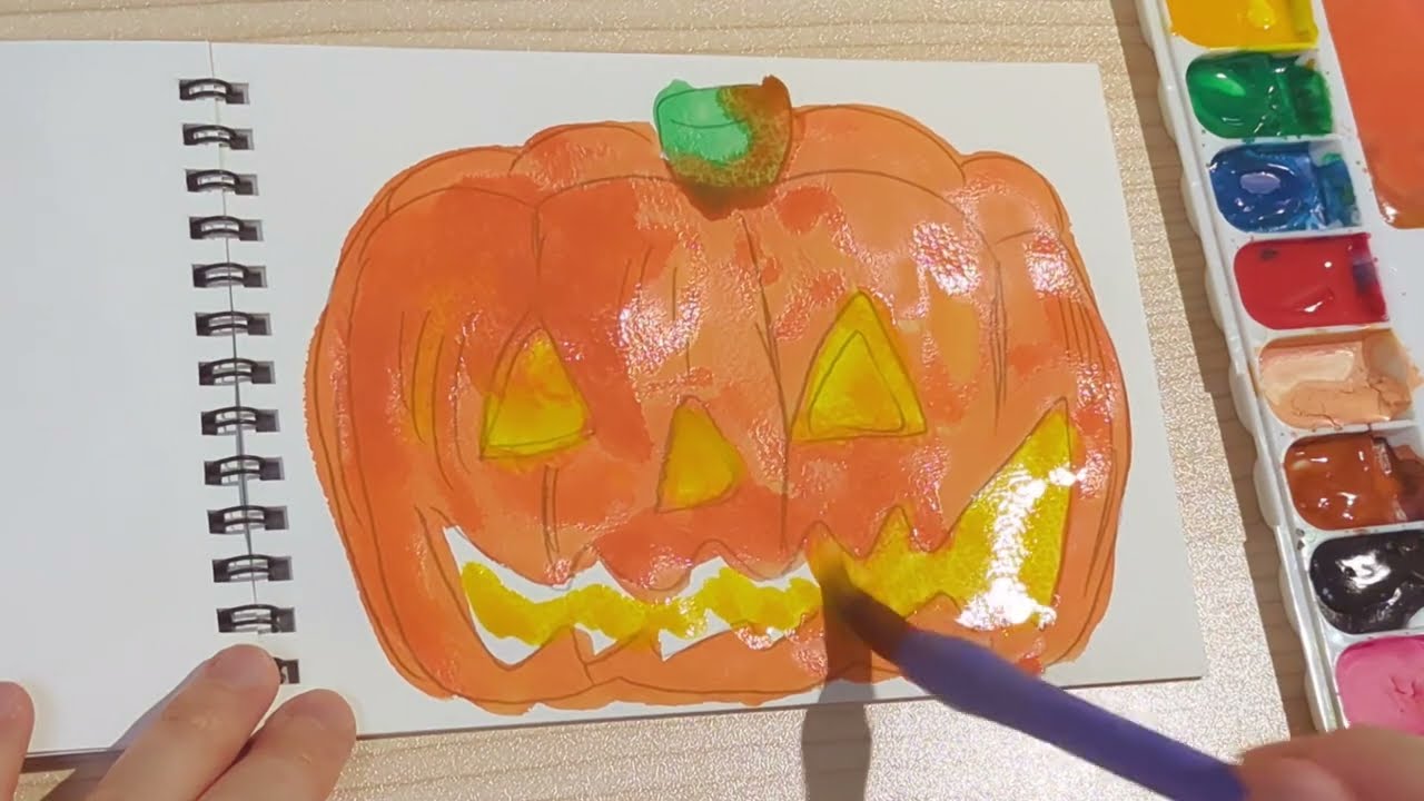 ハロウィン🎃水彩画💖 - YouTube