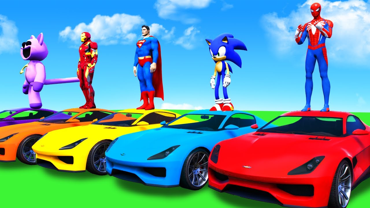 الأبطال الخارقين على القضبان دوامة قمع جسر - SPIDER-MAN!on Motorcycle in Spiral 👑 Bridge Stunt Ride