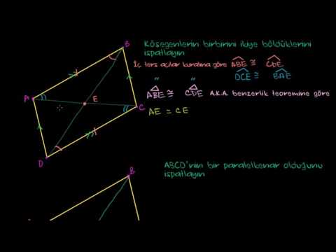 Video: Paralelkenarın köşegenleri birbirini 90'da ortalar mı?
