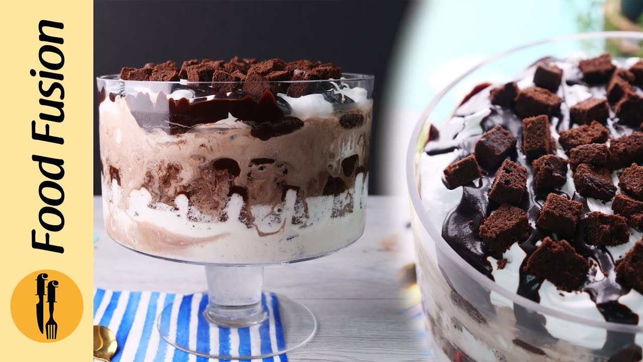 Eid Special Dessert Hot Fudge Ice Cream Trifle Recipe by Food Fusion