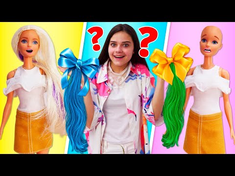 видео: Барби стала ЛЫСОЙ после салона! - Игры одевалки в видео для девочек