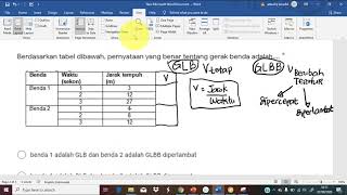 Pembahasan soal GLB dan GLBB dalam bentuk tabel