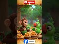 The Happy Parrot Shares a Sweet Friendship Story 🦜🥭#KidsStory#CartoonAnimation#JungleFriends#Parrot