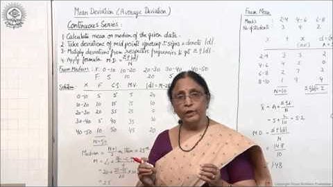 Mean Deviation Continuous Series Class XI Economics by Manju goyal