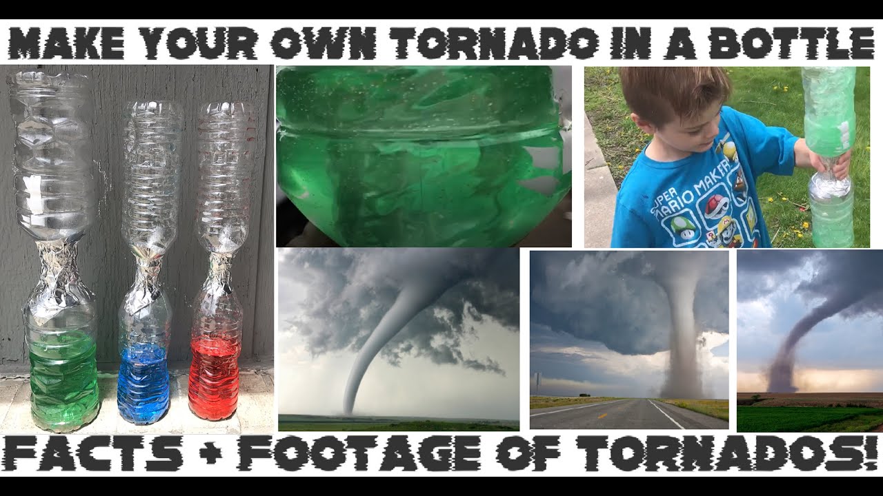 Make a Tornado in a Bottle! Tornado Facts + Footage! Family Science