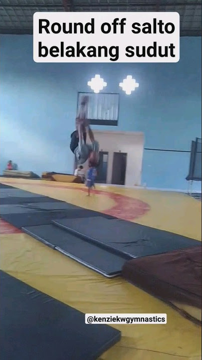 rangkaian gerakan senam lantai, round off salto belakang sudut. #gymnast #salto #shorts