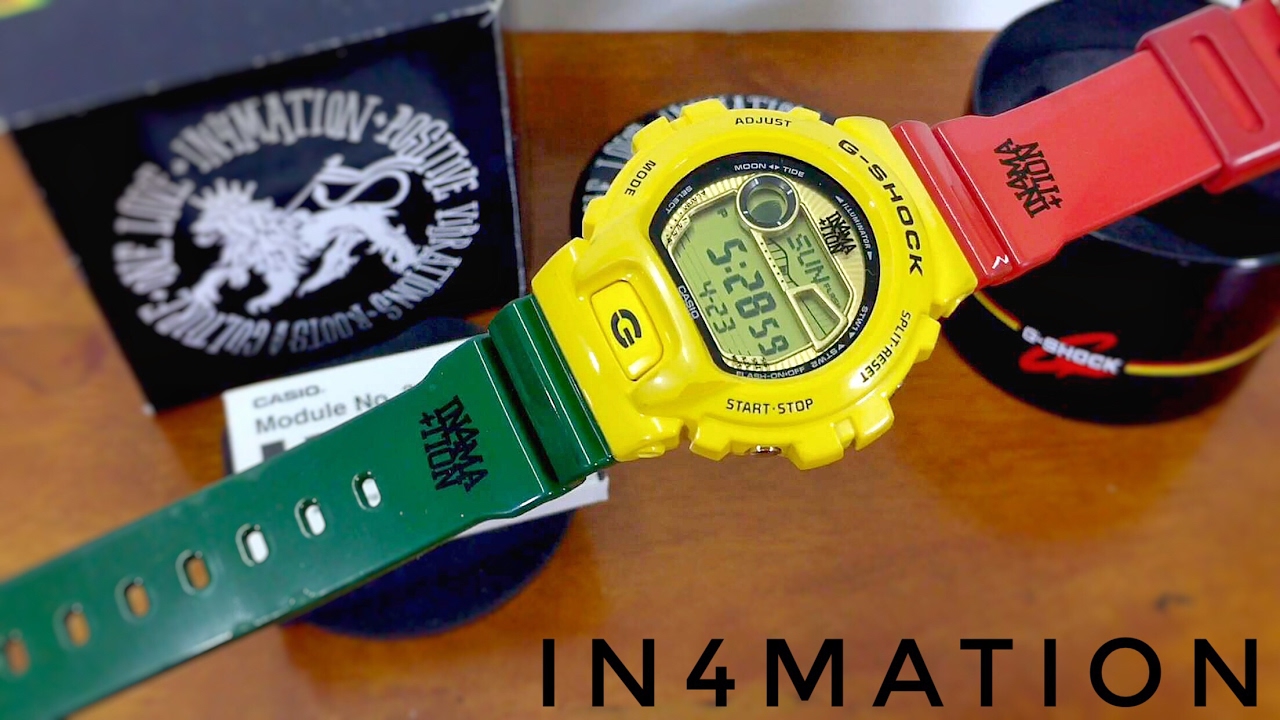 G-Shock GLX-6900XA-9JR In4mation collaboration Rasta G-Lide watch unboxing  & review