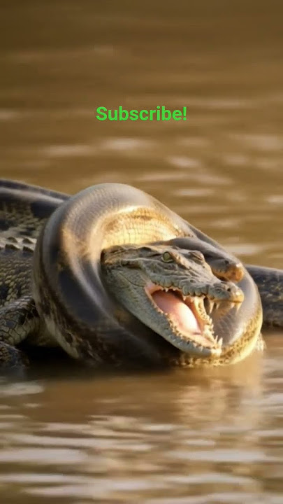 Anaconda Attacks Crocodile! Discovery Park Wild Animal Zoo Channel #alligator #bite #strike #venom