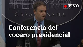 En Vivo| Conferencia De Prensa Del Vocero Presidencial Manuel Adorni