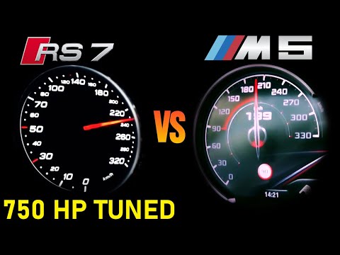 750 hp Stage 2 Audi RS7 vs BMW M5 0-100 km/h & 0-200km/h