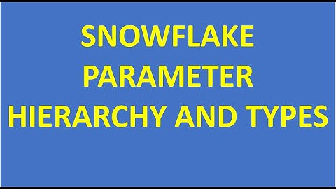 SNOWFLAKE PARAMETER HIERARCHY AND TYPES  |Snowflake |Cloud Data | Snowflake Warehouse |VCKLY Tech