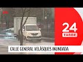 Sistema frontal: conductores no respetan y mojan a los peatones en General Velásquez | 24 Horas TVN