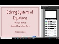 Solving Systems of Equations with TI-84 Plus