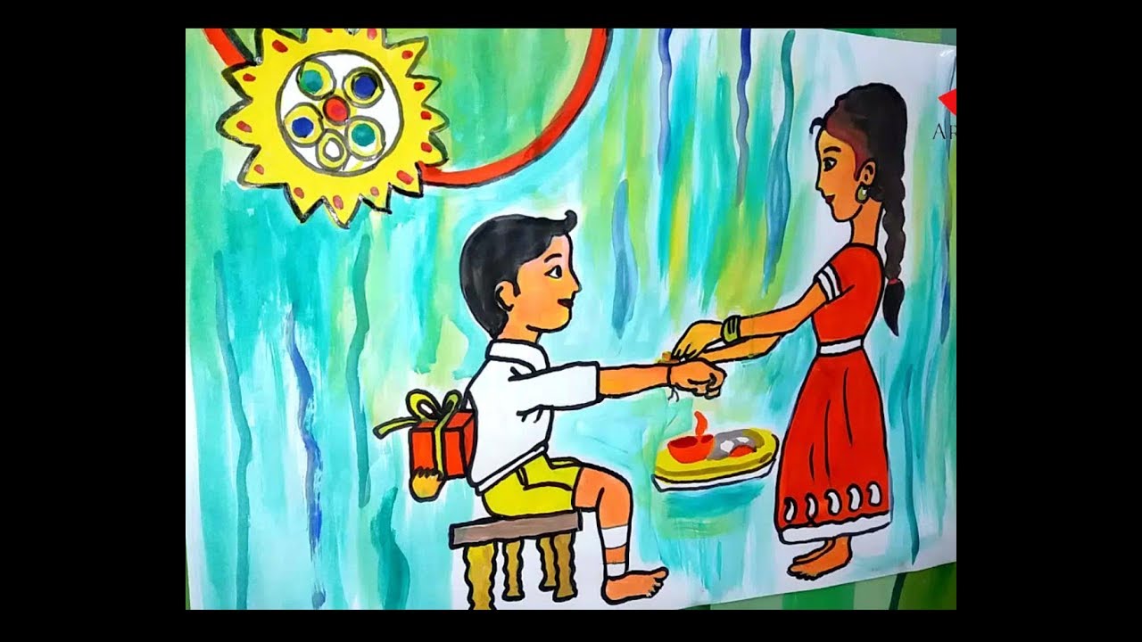 Unique Raksha Bandhan Sketch Drawing for Kids