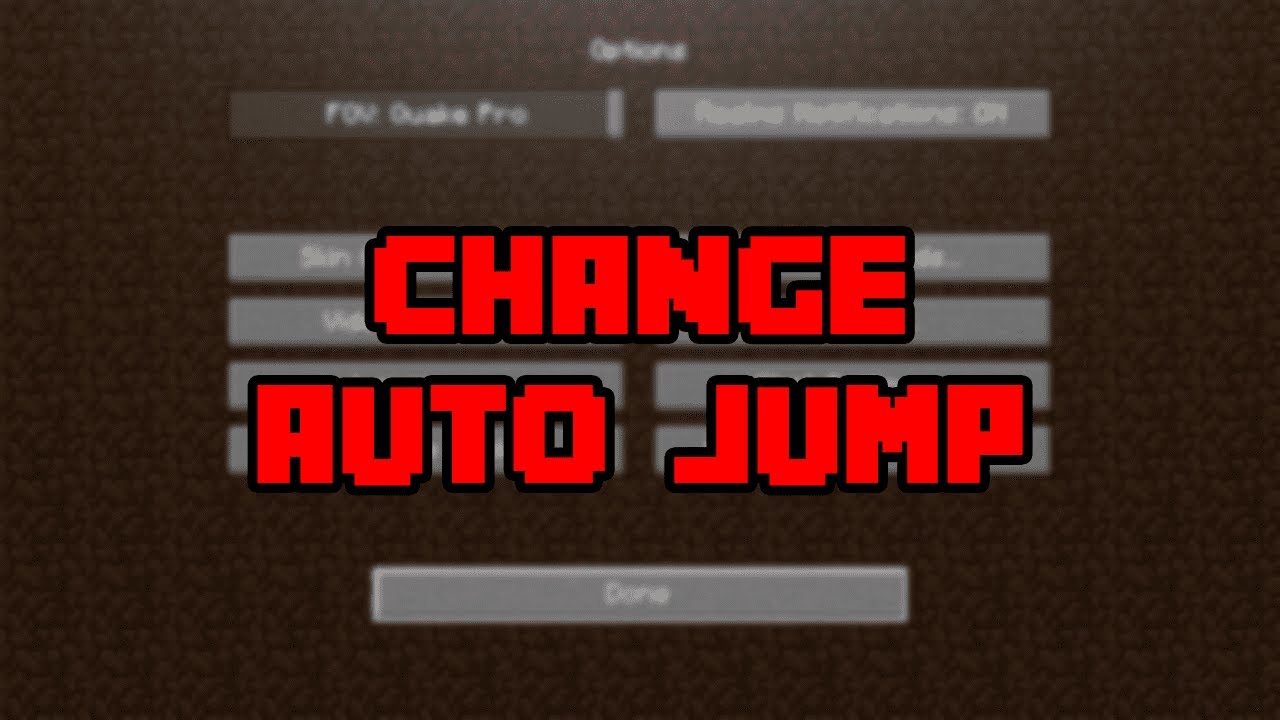 How To Turn Auto Jump On \U0026 Off In Minecraft! - How To Enable/Disable Auto Jump In Minecraft!