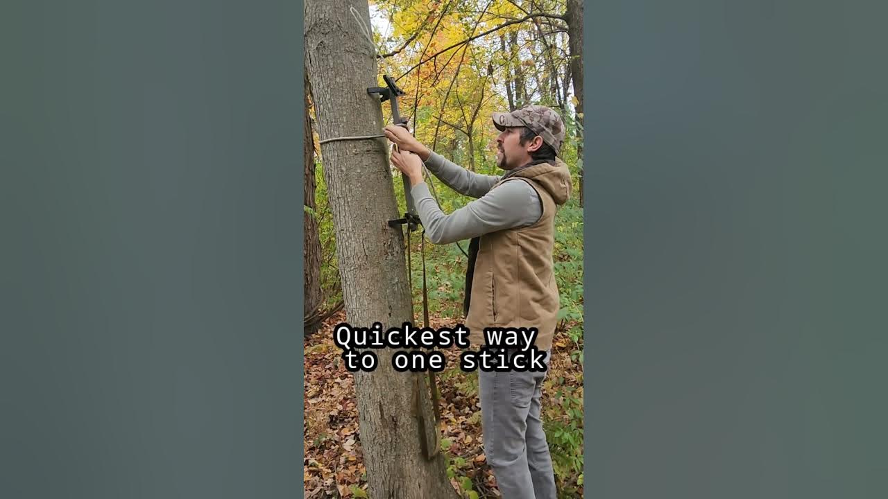 Quickest way to climb a tree saddle hunting! DIY One Stick Lightest